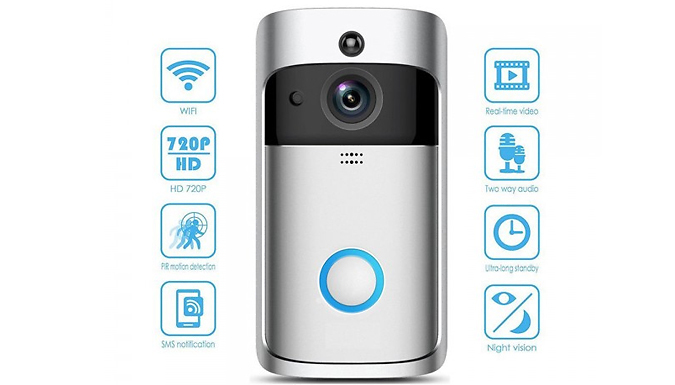 3 in 1 Smartphone Connected Video Doorbell With Intercom 2 Colours Optional SD Card